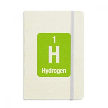 Imagem de H Caderno de ciências com elemento químico de hidrogênio oficial de tecido capa dura