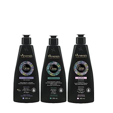 Imagem de Kit Arvensis Cachos Naturais Ondulados e Cacheados Shampoo + Condicionador + Ativador 300ml