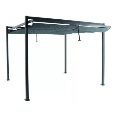 Imagem de Pergolado Aço Poliéster Retangular Premium Cinza 358x320cm