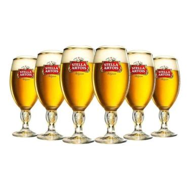 Imagem de 6 Copos De Cerveja Stella Artois Taça Chopp 250ml Cálice Original - Am