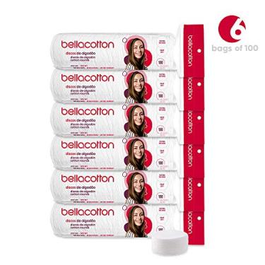 Imagem de Bellacotton Discos de algodão premium, branco, 600 unidades (6 pacotes de 100)