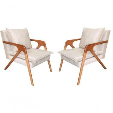 Imagem de Kit 2 Poltronas Decorativa Monalisa Luxo Dora Bela Cor 0119