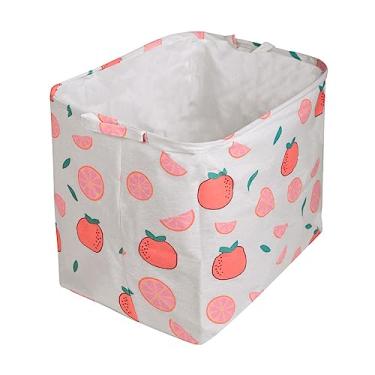 Imagem de Cesto Organizador Grande Infantil 90 Litros de Roupa Suja Brinquedo e Lavanderia Multiuso Dobrável (Laranja)