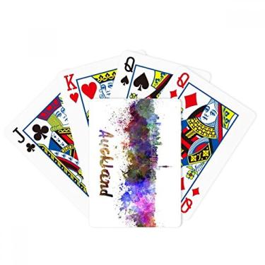 Imagem de DIYthinker Auckland New Zealand City Aquarela Pôquer Baralho de Pôquer de Mesa Jogo Presente