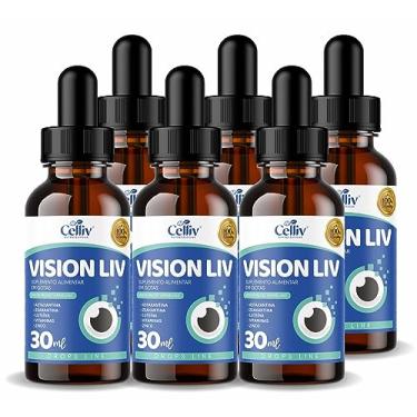Imagem de Kit Com 6 Vision Liv - Astaxantina, Zeaxantina, Luteína, Vitaminas e Zinco 30ml Celliv