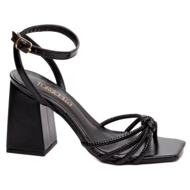 Imagem de Sandália Feminina Salto Grosso Preta Torricella