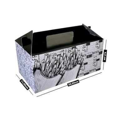 Imagem de Caixa Delivery Combo Hambúrguer Batata Frita - Embalagem Combo Maleta Delivery ifood - 50un