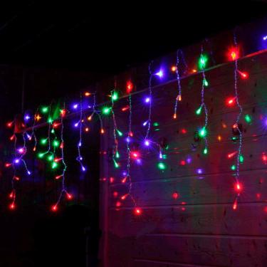 Imagem de Luz de Natal Cascata 300 Lâmpadas Led Color Fio Branco Pisca 7,0 Mts 220v 