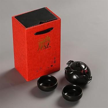 Imagem de Conjunto de chá chinês/japonês novo presente de chá chinês conjunto de chá de viagem conjunto de chá kung fu bule de chá portátil chá de porcelana Gaiwan xícaras de chá de cerimônia de chá ferramenta de chá portátil conjunto de chá conjunto de presente de chá (tamanho: preto 3