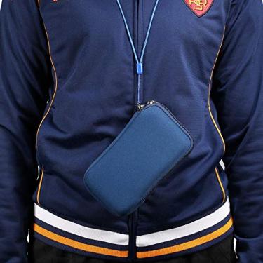 Imagem de QUYISHAN Capa de telefone de neoprene, bolsa de celular universal de 5,4 polegadas com zíper compatível com iPhone 12 Mini, SE 2020,11 Pro, PP, X, 8,6, (alça de cordão de pescoço) (cor: azul)