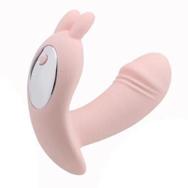 Imagem de Vibrador Feminino Estimulação Dupla À Prova d'água, Com Controle remoto, Estimulação de Clitóris 12 Velocidades Sexauis (Rosa)
