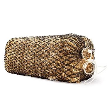 Imagem de Bloomoak Alimentador de rede de feno lento para cavalos, sacos de fardos de feno 2/3 cordas de PE macio e durável, serve para 91 x 45 x 47 x 64 cm, estende 127 a 157 cm (2 furos de 4 cm/1 peça)
