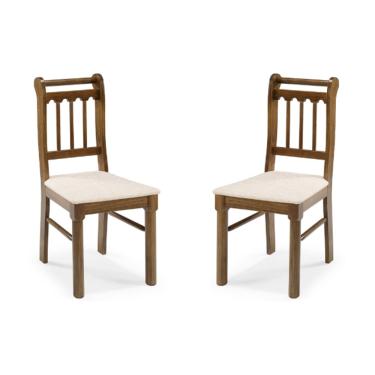 Imagem de Conjunto Com 2 Cadeiras em Madeira Maciça Mv Outlet