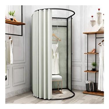 Imagem de Guarda-roupa Vestiário Portátil Loja de Roupas Provador Trilho Semicircular Simples de Piso Vestiário Taxa de sombreamento de 90% armário
