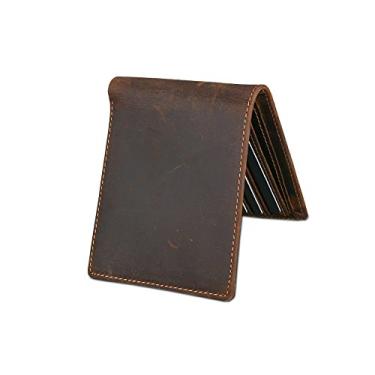 Imagem de Carteira masculina de couro, porta-cartão de crédito Manyip dobrável, bolso para moedas, carteira com proteção contra roubo RFID. Material de proteção selecionado