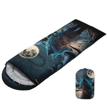 Imagem de Sacos de dormir para adultos, jovens, crianças, saco de dormir de acampamento com impressão 3D para meninas e meninos, leve, impermeável, saco de dormir para clima frio/quente para 3 estações