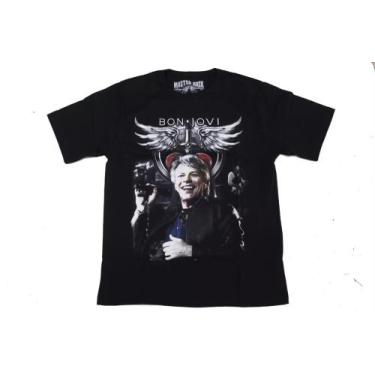 Imagem de Camiseta Bon Jovi Blusa Adulto Unissex Banda De Rock  Mr304 Bm - Banda