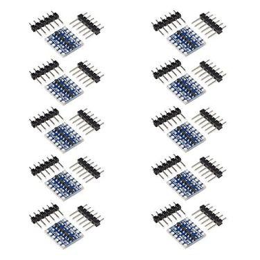 Imagem de VKLSVAN 10 peças, 4 canais IIC I2C, conversor de nível lógico, 3,3 V-5 V, módulo de câmbio bidirecional para Arduino (pacote com 10 peças)