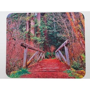 Imagem de Natijn Tapete de rato de 19,7 cm x 23,5 cm x 0,6 cm Base de borracha antiderrapante extra grossa de 5,5 mm para computadores de mesa, jogos, tapete de rato suave (trilha no pé)