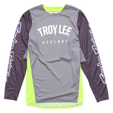 Imagem de Troy Lee Designs Camiseta Moto adulto GP Pro, Boltz, prata/verde claro, M
