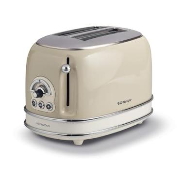 Imagem de Ariete, 0155CR, Design-Toaster für zwei Scheiben, sechs Toaststufen, 810 W, Gehäuse aus Edelstahl, herausnehmbare Krümelschublade, bege pastel, bege vintage