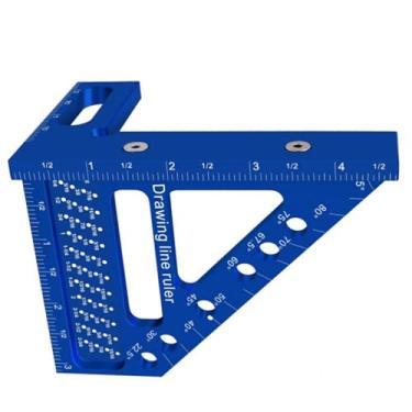 Imagem de Régua Quadrada Multiângulo 3D para Carpintaria, Transferidor Triangular de Esquadria, Medição de 45 e 90 Graus, Liga de Alumínio