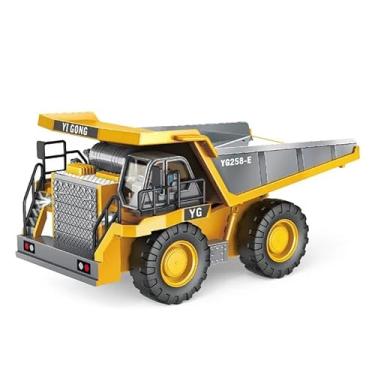 Imagem de Brinquedo Máquina RC Escavadeira Trator c/Remoto 2.4G, RC Crawler Retro Escavadeira com Controle Remoto e Bateria Recarregável, 1:20, 9CH (Caminhão)