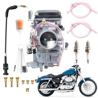 Imagem de Carburador e cabo de estrangulamento para Harley Davidson Dyna Electra Glide Fatboy Softail Sportster 1200 XLH1200 Sportster 883 XL883 XLH883 27490-04 CV40 Carb. Repalces #27031-95, 27035-92A, 27033