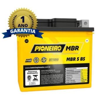 Imagem de Bateria Moto Agm/vrla Pioneiro Mbr 5 Bs 12v 5ah, MBR 5 BS