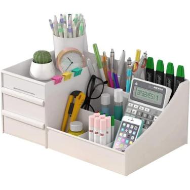 Imagem de Organizador Mesa Maquiagem Multiuso Com Gavetas Porta Lapis Escritorio