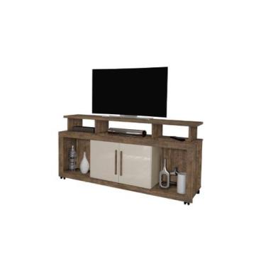 Imagem de Rack RU 2 Portas Para TV Até 60'' Polegadas Com Rodízios Cor Canela / 