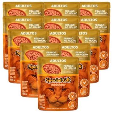 Imagem de Kit 12 Sachês Special Cat Adulto Frango 85g