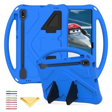 Imagem de UUCOVERS Capa infantil para Samsung Galaxy Tab S7 FE 5G 31.5 cm 2021 modelo (SM-T730/T733/T736/T738), com suporte para caneta S Pen, suporte/pega/suporte, espuma EVA macia, à prova de choque, leve,