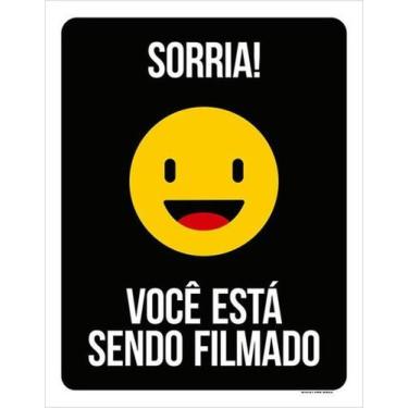 Imagem de Kit 5 Placas Sorria Você Está Sendo Filmado 36X46 - Sinalizo