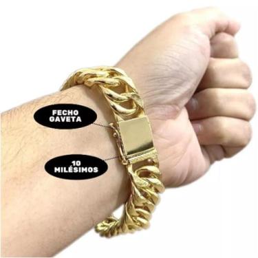 Imagem de Pulseira Masculina Acessorio Masculino Banhado A Ouro - A.R Variedades