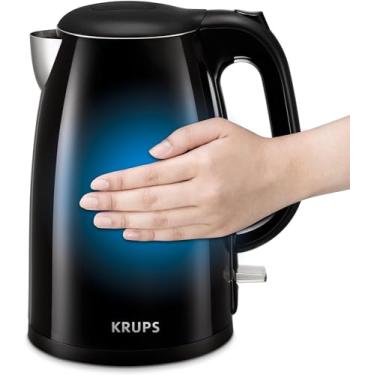 Imagem de Krups Chaleira elétrica interior de aço inoxidável Cool Touch 1,5 litro 1500 watts de ebulição rápida, um copo em 80 segundos, parede dupla, ebulição rápida, desligamento automático, manter quente,