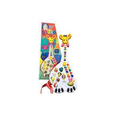Imagem de Guitarra Girafa Musical Com Sons de Bichos e Luzes 26 Teclas - Diversã