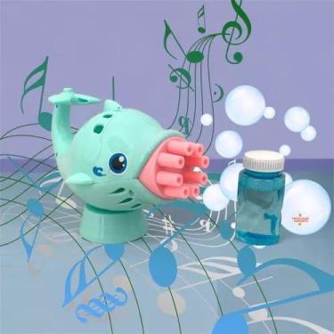 Imagem de Brinquedo golfinho solta bolha de sabão- Verde agua - TOYS
