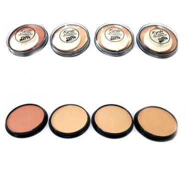 Imagem de Kit 4 Pó Compacto Facial Matte Maquiagem Atacado C/ Esponja - Kyrav