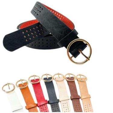 Imagem de Cinto Feminino Com Furos Fivela Metal Dourado Cores Modelo MZS-308 - s