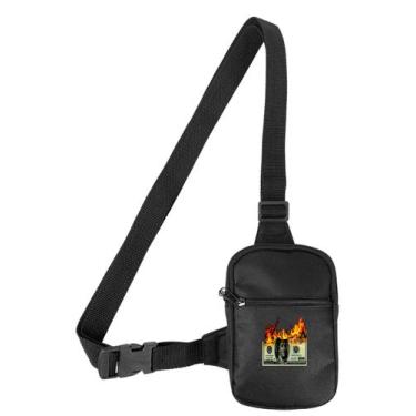 Imagem de Mini Bolsa Lateral Shoulder Bag Masculina Pega Visão Estampa Dollar Fo