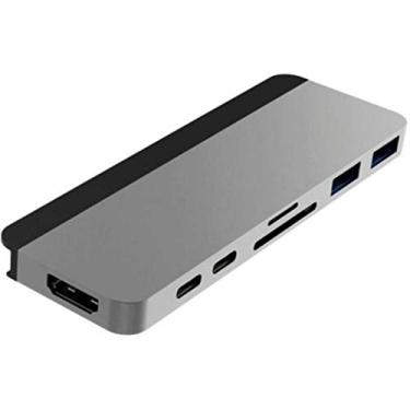 Imagem de Hyper - Novo hub HyperDrive Duo 7 em 2 - USB-C para MacBook Pro/Air - HDMI 4K60Hz HDR, USB-C 40Gbps 100W PD, USB-C 5Gbps 60W PD, MicroSD/SD 3.0 UHS-I 104MB/s, 2 x USB-A 5Gbps - Cinza espacial