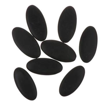 Imagem de dailymall 8 peças de pedras quentes – Pedras energéticas para massagem de spa pessoal, pedras quentes vulcânicas para a saúde humana (3 x 6 x 0,7 cm)