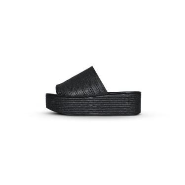 Imagem de Tamanco Flatform Palha Preto - Jessica Leal Shoes, Preto, 37