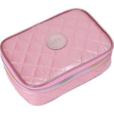 Imagem de Estojo box organizador matelassê metalizado yepp, Rosa