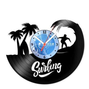 Imagem de Relógio De Parede Disco Vinil Esportes - Surfing - VES-010 - Modernart