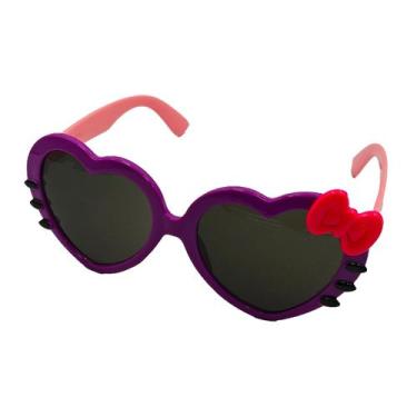 Imagem de Óculos De Sol Infantil De Coração Gatinho Moda Blogueirinha Fofinho - 