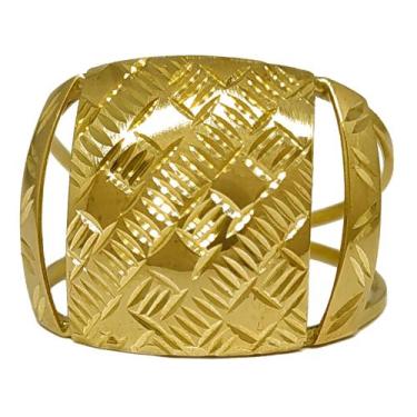 Imagem de Anel Em Ouro 18k 750 Chapa Amarela Com Laterais, 16