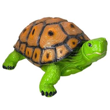 Imagem de Escultura Tartaruga Realista em Resina Grande Detalhada Enfeite de Jar