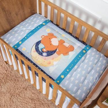 Imagem de Edredom de Berço Estampado Urso Soninho Azul - Miguel Baby